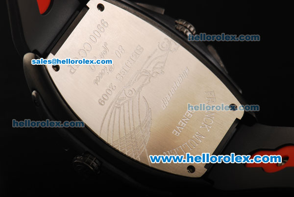 Franck Muller Conquistador F1 Singapore GP Chronograph Miyota Quartz Movement PVD Case with White Dial and Black Arabic Numerals - Click Image to Close